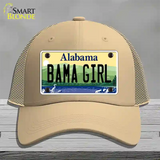 Bama Girl Alabama Novelty License Plate Hat Mesh / Khaki