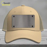 Grey Metallic Solid Novelty License Plate Hat Mesh / Khaki