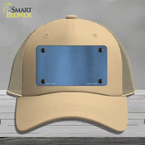 Light Blue Metallic Solid Novelty License Plate Hat Mesh / Khaki