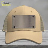 Tan Metallic Solid Novelty License Plate Hat Mesh / Khaki