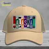 Alaska License Plate Art Novelty License Plate Hat Mesh / Khaki