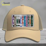 Connecticut License Plate Art Novelty License Plate Hat Mesh / Khaki