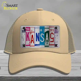 Kansas License Plate Art Novelty License Plate Hat Mesh / Khaki