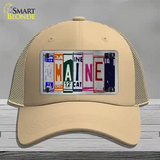 Maine License Plate Art Novelty License Plate Hat Mesh / Khaki