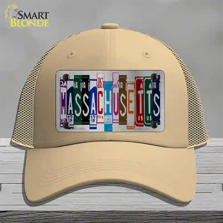 Massachusetts License Plate Art Novelty License Plate Hat Mesh / Khaki