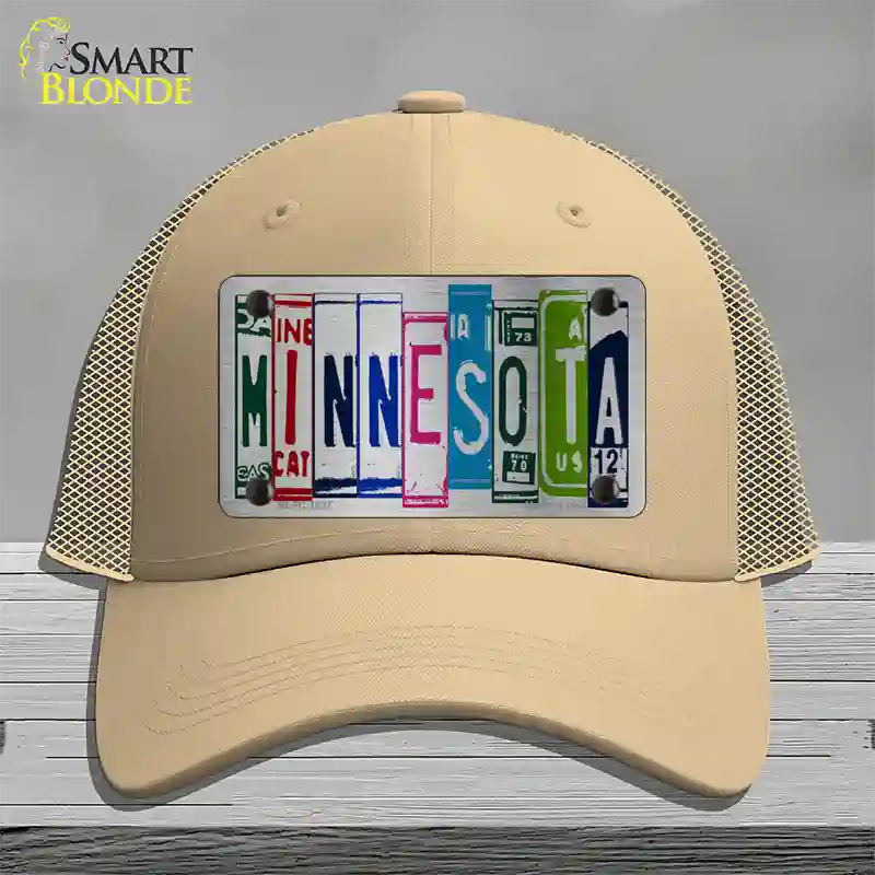 Minnesota License Plate Art Novelty License Plate Hat Mesh / Khaki