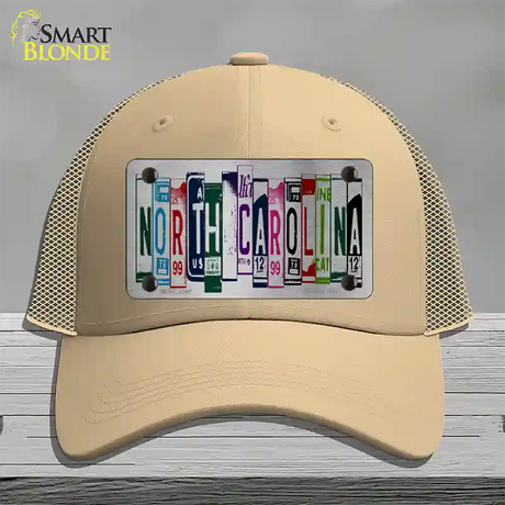 North Carolina License Plate Art Novelty License Plate Hat Mesh / Khaki