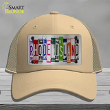 Rhode Island License Plate Art Novelty License Plate Hat Mesh / Khaki