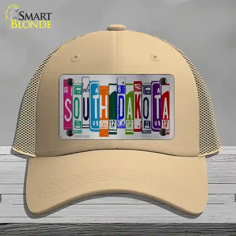 South Dakota License Plate Art Novelty License Plate Hat Mesh / Khaki