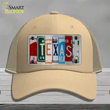 Texas License Plate Art Novelty License Plate Hat Mesh / Khaki