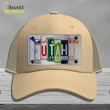 Utah License Plate Art Novelty License Plate Hat Mesh / Khaki