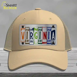 Virginia License Plate Art Novelty License Plate Hat Mesh / Khaki