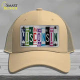 Wisconsin License Plate Art Novelty License Plate Hat Mesh / Khaki