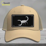 Scorpion Black Brushed Chrome Novelty License Plate Hat Mesh / Khaki