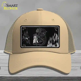 Wizards And Dragons Black Brushed Chrome Novelty License Plate Hat Mesh / Khaki