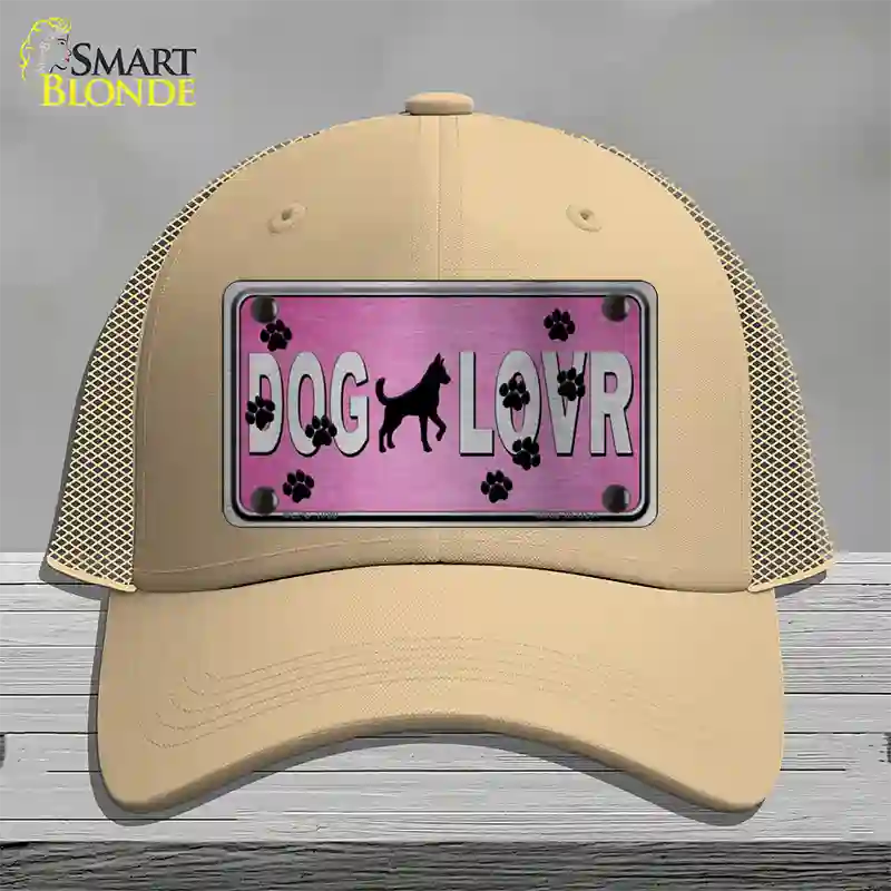 Dog Lover Pink Brushed Chrome Novelty License Plate Hat Tag Mesh / Khaki