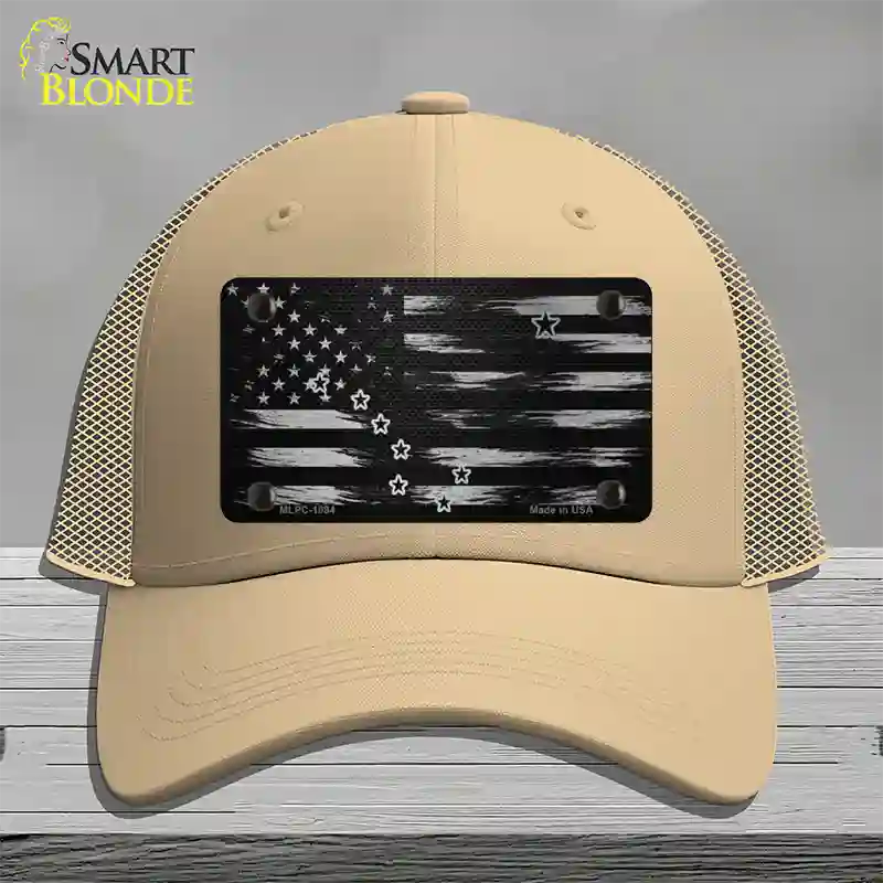 Alaska Carbon Fiber Novelty License Plate Hat Mesh / Khaki