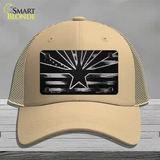 Arizona Carbon Fiber Novelty License Plate Hat Mesh / Khaki