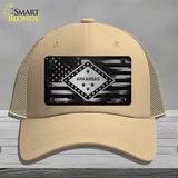 Arkansas Carbon Fiber Novelty License Plate Hat Mesh / Khaki