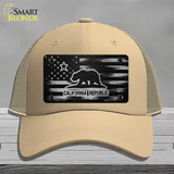 California Carbon Fiber Novelty License Plate Hat Mesh / Khaki