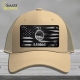 Kansas Carbon Fiber Novelty License Plate Hat Mesh / Khaki