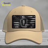 Massachusetts Carbon Fiber Novelty License Plate Hat Mesh / Khaki