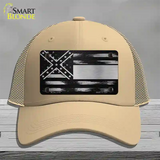 Mississippi Carbon Fiber Novelty License Plate Hat Mesh / Khaki