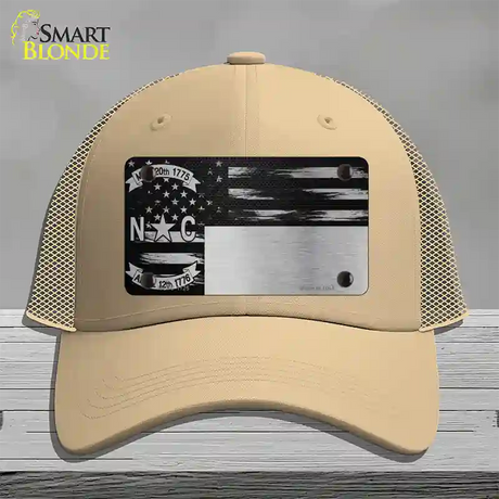 North Carolina Carbon Fiber Novelty License Plate Hat Mesh / Khaki