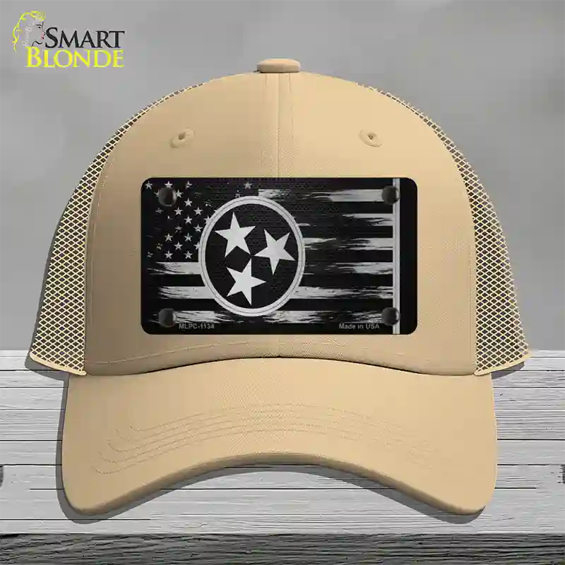 Tennessee Carbon Fiber Novelty License Plate Hat Mesh / Khaki