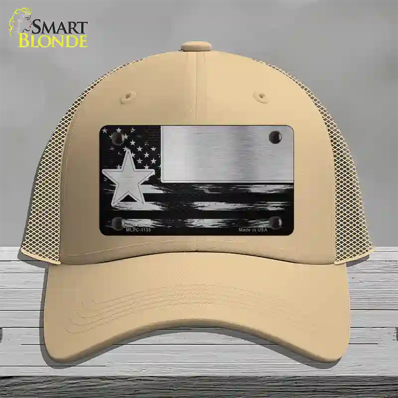 Texas Carbon Fiber Novelty License Plate Hat Mesh / Khaki