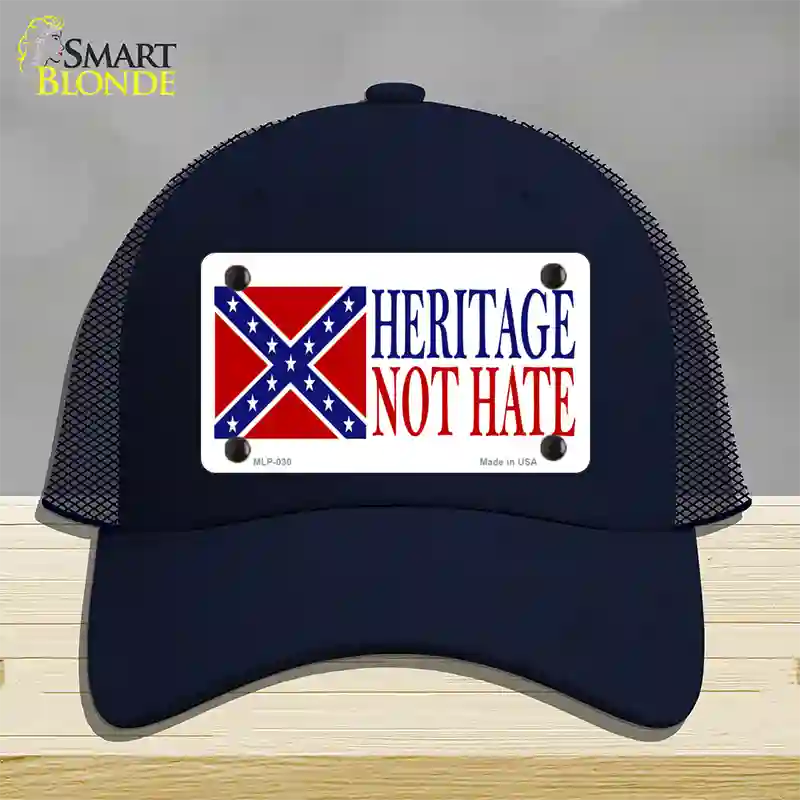 Heritage Not Hate Flag Novelty License Plate Hat Mesh / Navy