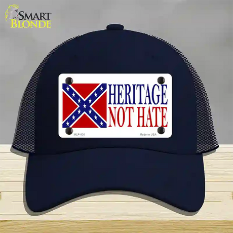 Heritage Not Hate Flag Novelty License Plate Hat Mesh / Navy