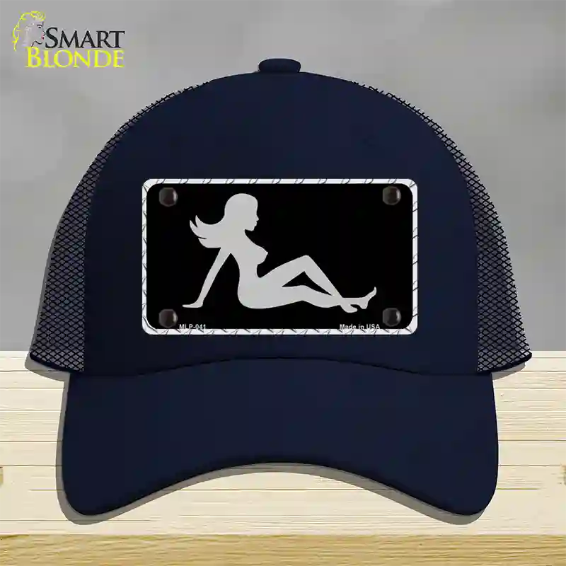 Mud Flap Girl Sillouette Novelty License Plate Hat Mesh / Navy