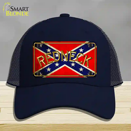 Redneck Confederate Flag Novelty License Plate Hat Mesh / Navy