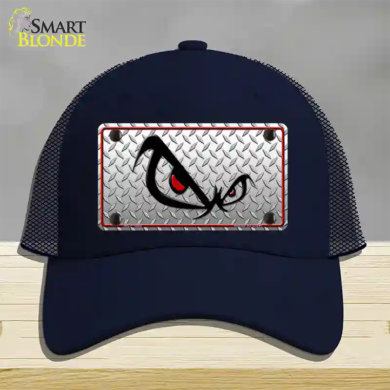 No Fear Eyes Diamond Novelty License Plate Hat Mesh / Navy