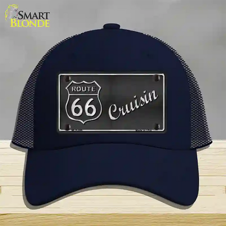 Route 66 Cruisin Novelty License Plate Hat Mesh / Navy