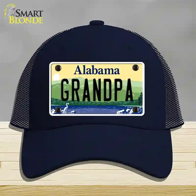 Grandpa Alabama Novelty License Plate Hat Mesh / Navy