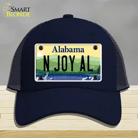 N Joy AL Alabama Novelty License Plate Hat Mesh / Navy