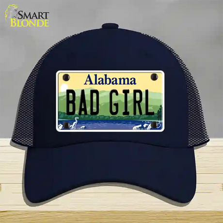 Bad Girl Alabama Novelty License Plate Hat Mesh / Navy