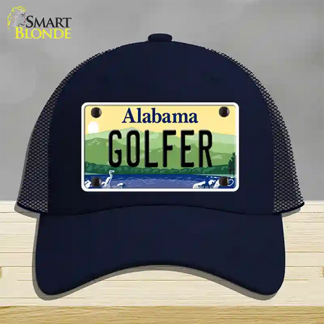 Golfer Alabama Novelty License Plate Hat Mesh / Navy