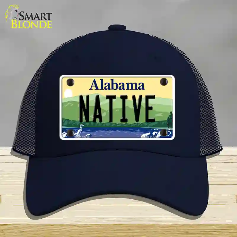 Native Alabama Novelty License Plate Hat Mesh / Navy