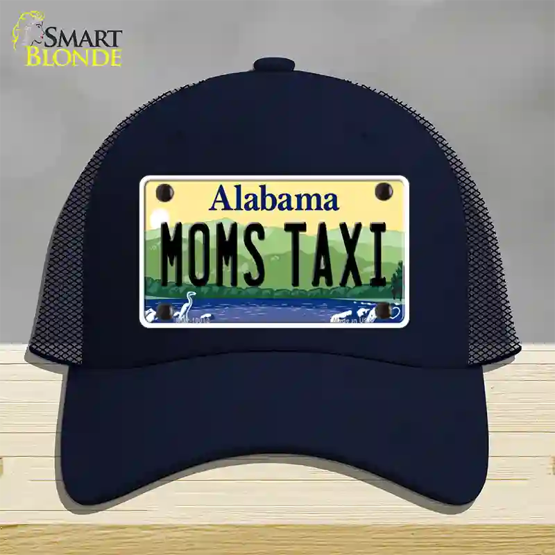 Moms Taxi Alabama Novelty License Plate Hat Mesh / Navy