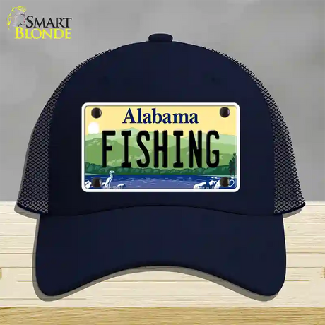 Fishing Alabama Novelty License Plate Hat Mesh / Navy