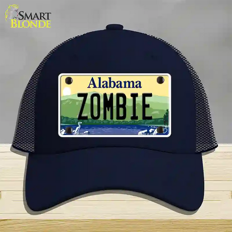 Zombie Alabama Novelty License Plate Hat Mesh / Navy