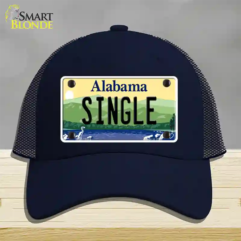 Single Alabama Novelty License Plate Hat Mesh / Navy