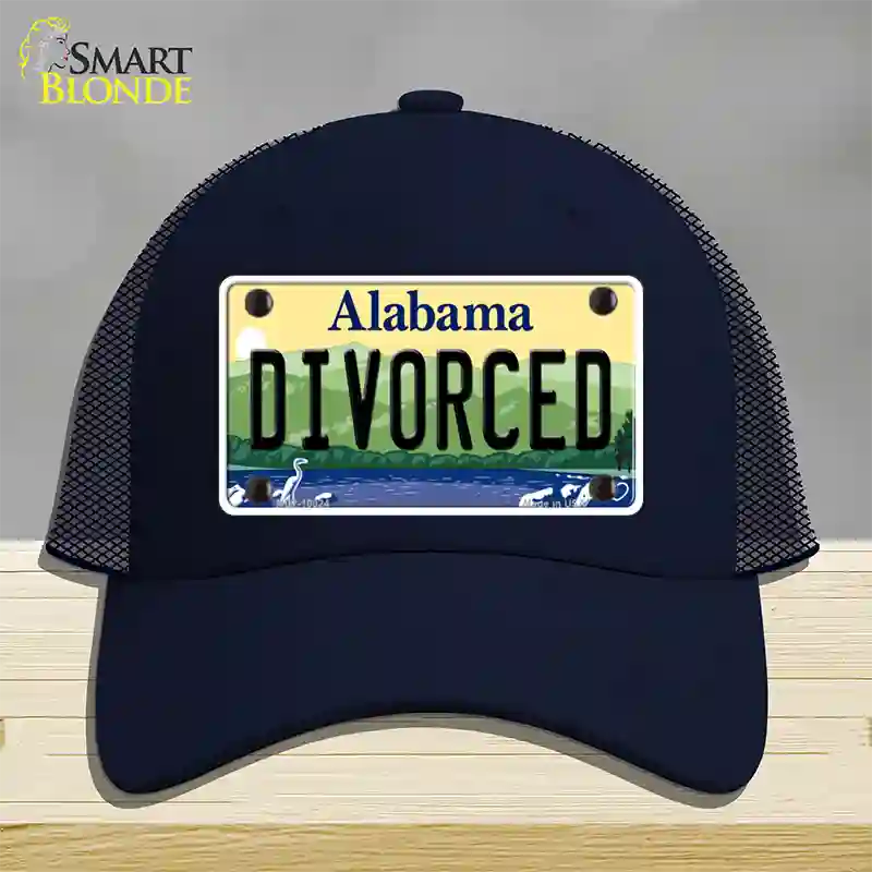 Divorced Alabama Novelty License Plate Hat Mesh / Navy