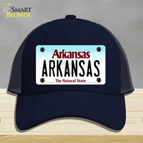 Arkansas Diamond Novelty License Plate Hat Mesh / Navy