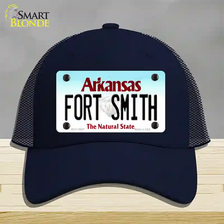 Fort Smith Arkansas Novelty License Plate Hat Mesh / Navy