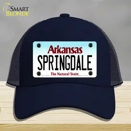 Springdale Arkansas Novelty License Plate Hat Mesh / Navy