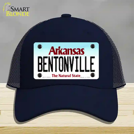 Bentonville Arkansas Novelty License Plate Hat Mesh / Navy